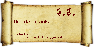 Heintz Bianka névjegykártya